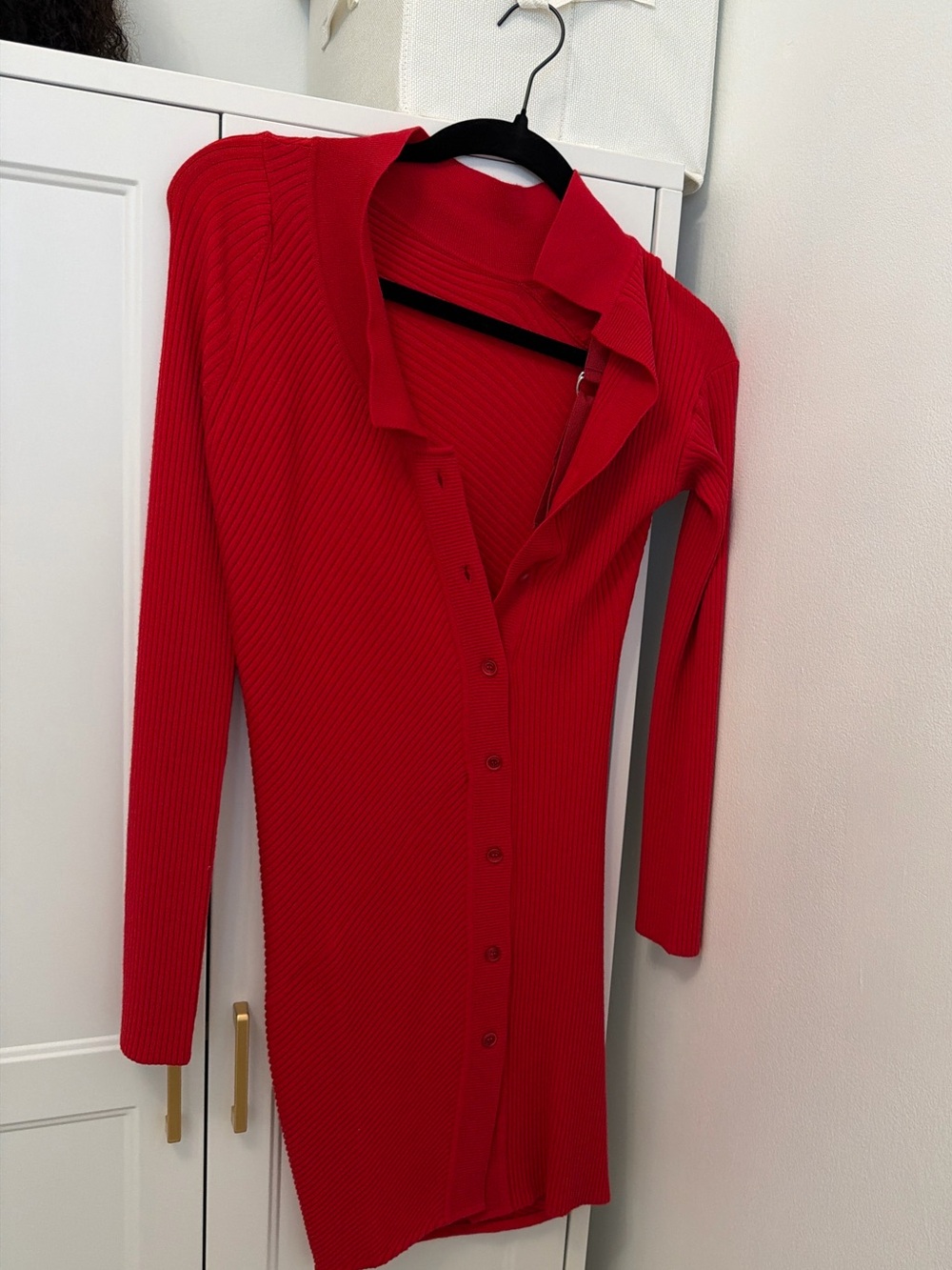Jacquemus Bright Red Ribbed Button Cardigan - Picture 1 of 3